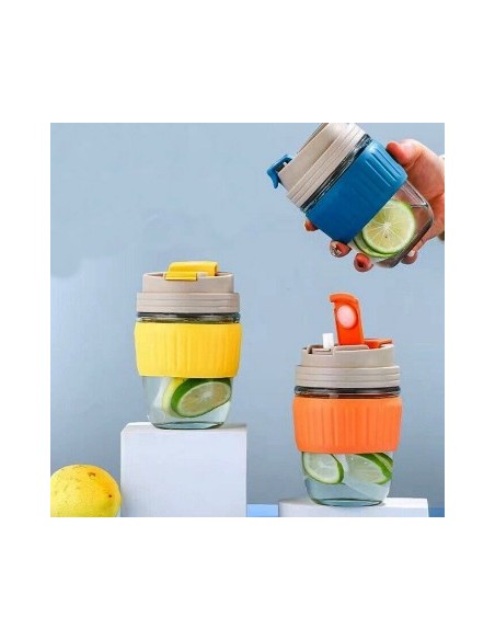 Vaso 350ml Vidrio C/ Tapa Plast. 1035 Hom01