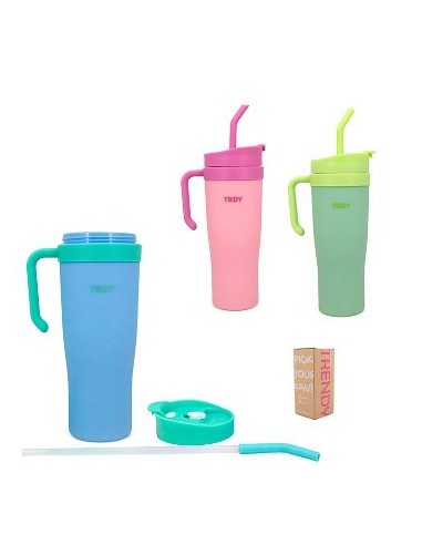 Vaso Termico 1200ml Plast C-tapa Col  Surt  Trendy 17514-17515 Tar02