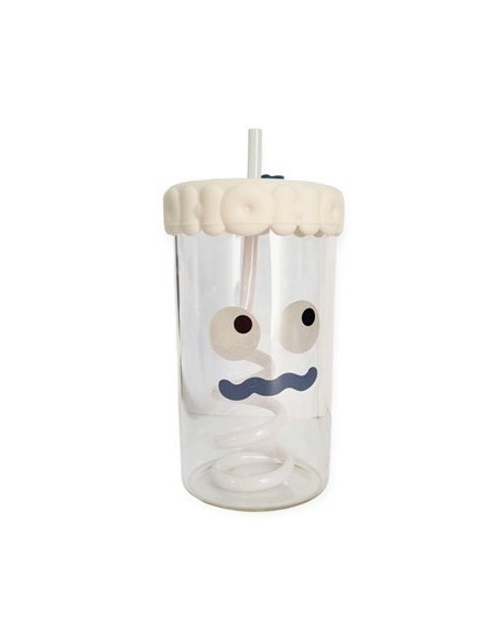 Vaso De Vidrio C-tapa Silicona Y Sorbete Sc5s013azz Pk01