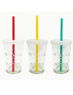 Vaso 300ml Vidrio Labrado Frase C-tapa Color Y Sorbete 57914913 Fg180030 Ori02 Cr02