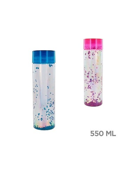 Botella  550ml C-glitter Tapa A Rosca Trendy 14781 Tar02