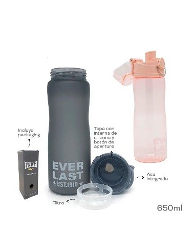 Botella 650ml Plast  Deportiva Col  Surt  Everlast 15261 Tar02
