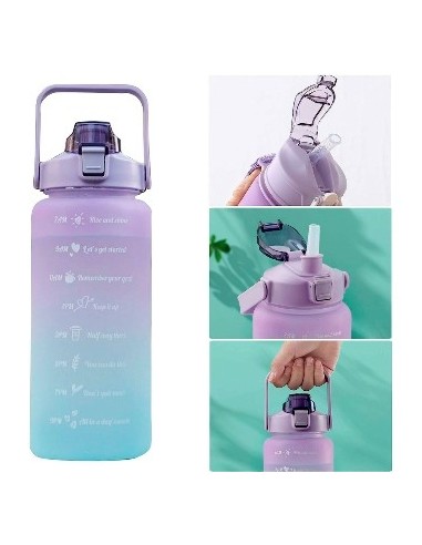 Botella 2lt Plast  Degrade C-manija Y Stickers Vsk01