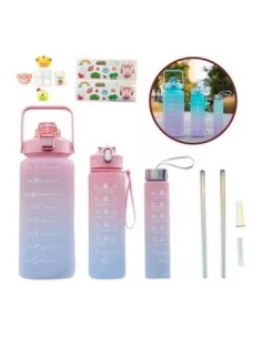 Botella X3 Plast  Astronauta-degrade-transp  C-stickers Vsk01