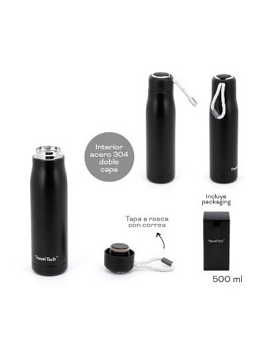 Botella Termica 500ml C/cordon Travel Tech 18658 Tar02