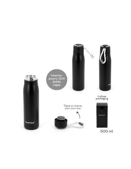 Botella Termica 500ml C/cordon Travel Tech 18658 Tar02