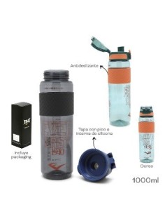 Botella 1000ml Plast  Grip Goma Everlast 17370c Tar02