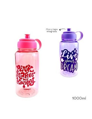 Botella 1l Plast C- Diseno Col  Surt 17387 Tar02 901367 Art05