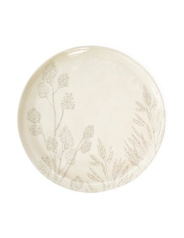 Plato Postre 21cm Hojas Beige 100681 Voo01