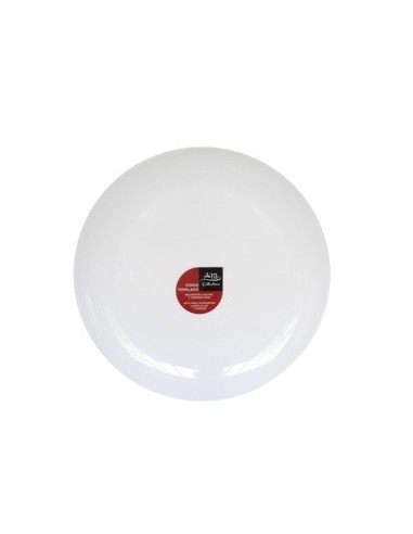 Plato Postre 19cm Red. Bco. Vidrio Templado Liso Am Collection Nmp75 Mta01 (b48)