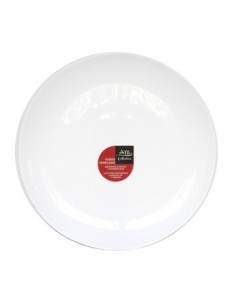 Plato Playo 26cm  Redondo Bco Vidrio Templado Liso Am Collection  Nmp105 Mta01 Min02 (b36)