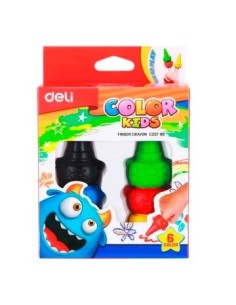 Crayon X 6 Unid  P-dedos Kids Caja Ec20790 Deli -b6-