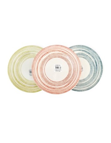 Plato Postre 20cm Porcelana Trazos Color  1670-1700-3339 Idh01