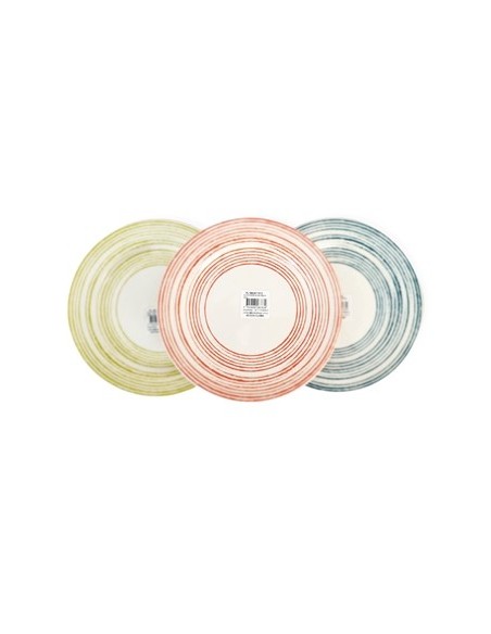 Plato Postre 20cm Porcelana Trazos Color  1670-1700-3339 Idh01