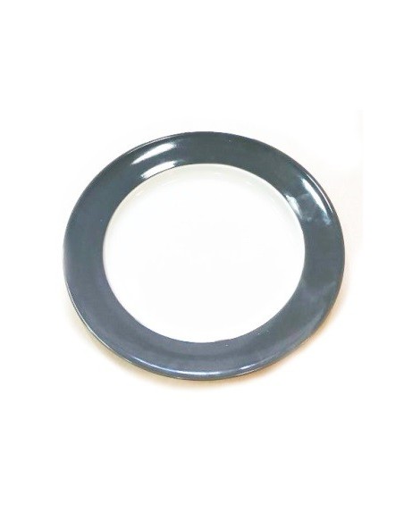Plato Playo 27cm Bco  Borde Gris 4920277 Bar02 -b12-