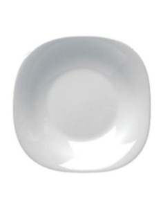Plato Hondo 24cm Bco Cuadrado Vidrio Templado 198870 Cr02