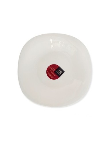 Plato Hondo 22 5 Cm Cuad  Bco  Vidrio Templado Liso Am Collection Nfsp90t- Nfsp90 Min02
