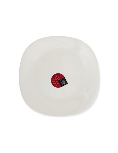 Plato Postre 20cm Cuad Bco  Vidrio Templado Liso Am Collection Nfp85t Min02