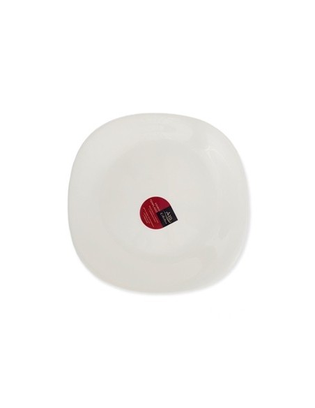 Plato Postre 20cm Cuad Bco  Vidrio Templado Liso Am Collection Nfp85t Min02