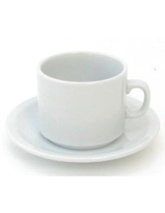 Taza Te/desayuno C/plato Iguazu Ceramica Blanca 5692820 / 5692825/5691715/5015-1015 Res01 Fbr01 (b24)