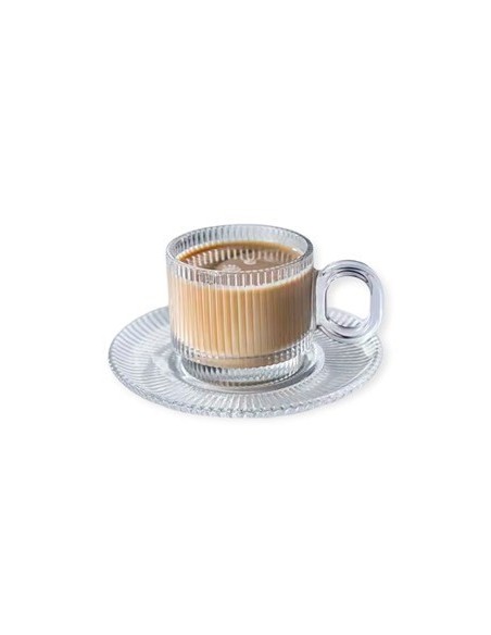 Set X12pzas Pocillo+plato Vidrio Borosilicato Zp904st Mta01