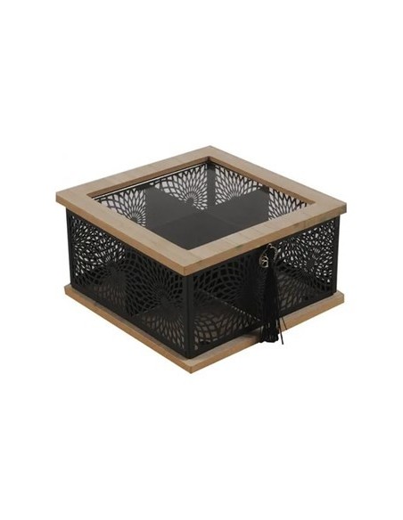 Caja De Te 19cm Labrada Metal T/madera Vidrio 25602598 25602599 Tal01