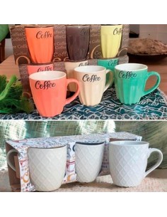 Jarro Mug 230ml Bco- Color X 3 Unid  4936070-4936089 Bar02