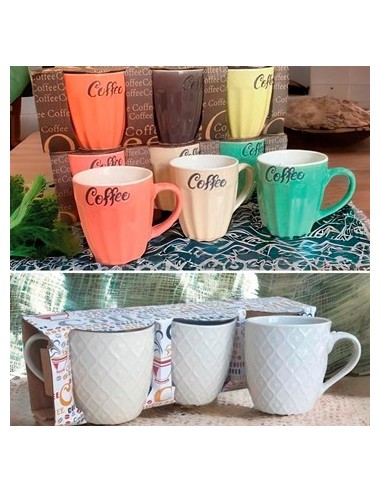 Jarro Mug 230ml Bco- Color X 3 Unid  4936070-4936089 Bar02