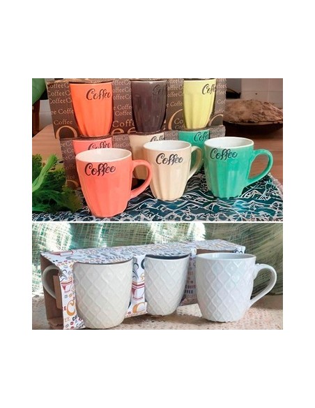 Jarro Mug 230ml Bco- Color X 3 Unid  4936070-4936089 Bar02
