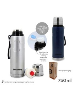 Termo 750ml Discovery Acero Inox Cromado-negro 14103 Tar02 -m- -p-