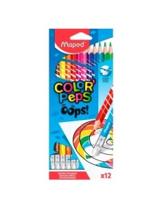 Lapices Color X12 Largos Borrables Maped 832812  Map01 (b180/12)
