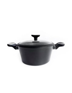 Olla 22cm Teflon Granito C/tapa Vidrio Y Mango Silicona/madera 8722 6722 Car15 (b4)