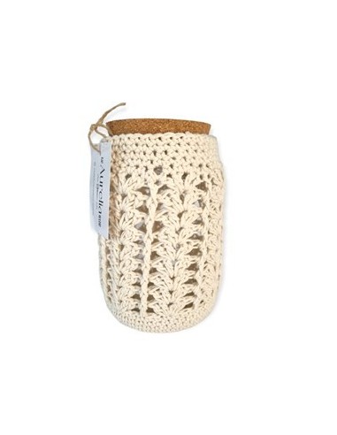 Frasco 650ml Vidrio C-tapa Corcho Y Funda Tejida Aur02