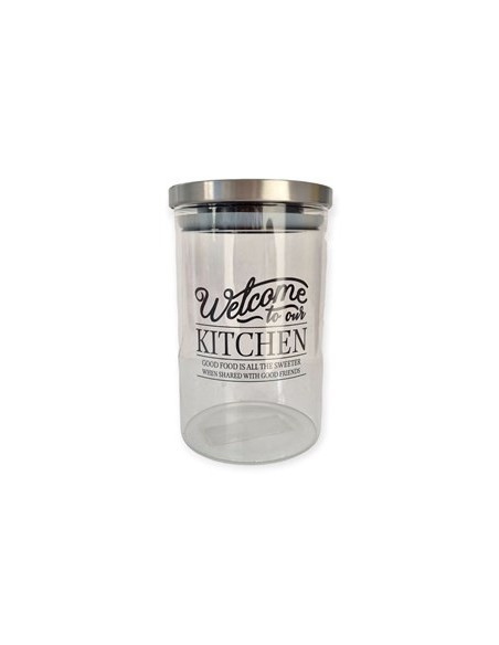 Frasco 12cm Vidrio Liso T-acero 750ml  142042 Hac02