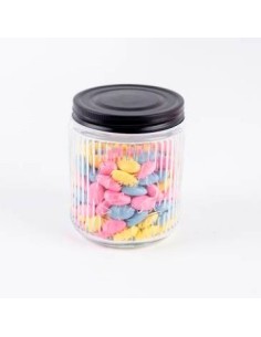 Frasco 11cm Vidrio Red  Raya T-negra Ca5651 Pk01