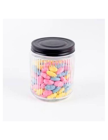 Frasco 11cm Vidrio Red  Raya T-negra Ca5651 Pk01