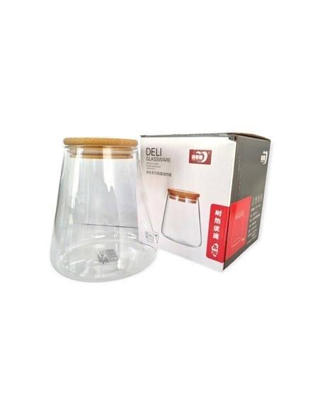 Frasco 550ml  Vidrio C-tapa Bamboo Caja Fg190056 Ori02 -b12- -m-