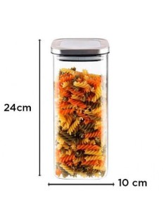 Frasco 1300ml Vidrio C-tapa Metal Cuadrada Fg180021 Ori02