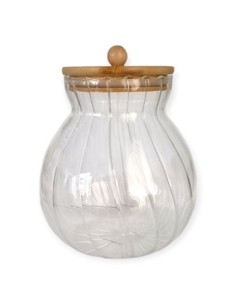 Frasco 1l Vidrio Rayas C-tapa Bamboo 301284 Pcu01