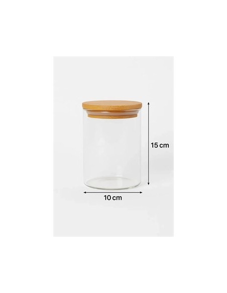 Frasco Vidrio 1000ml 10x15cm Red T/bambu Gpg10-1050 Res01