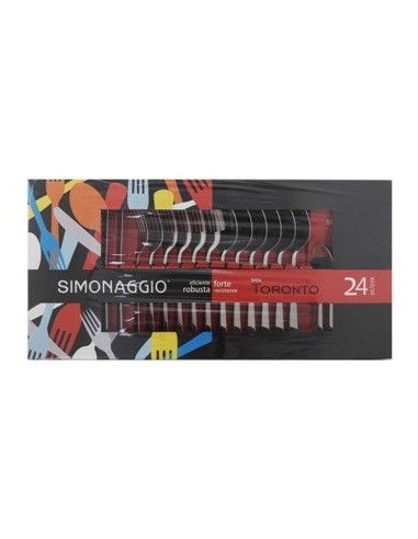 Juego Cubiertos X24 Acero Toronto Simonaggio 7324 7113/24 Mat01