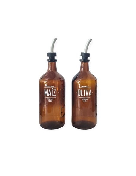 Aceitera 500ml Vidrio Oliva-maiz-aceto A-01-a-02-a-03 Sir01