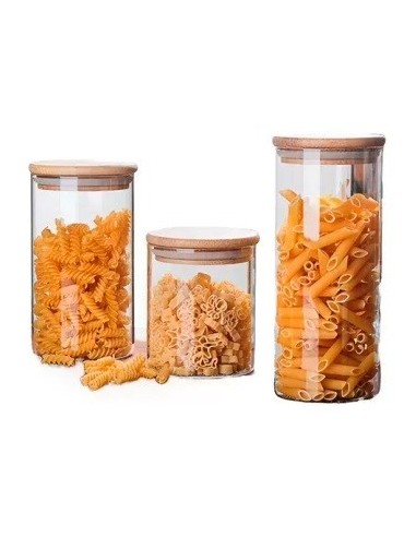 Frasco Vidrio 22cm T/bambu 30024 Carol Car15
