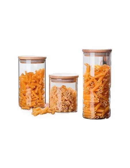 Frasco Vidrio 22cm T/bambu 30024 Carol Car15