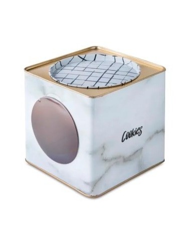 Lata Cuadrada Cookies C/visor 16x16cm Mar02