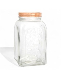 Frasco Vidrio 1500ml C/relieve Tapa Lata C5221 Dec01