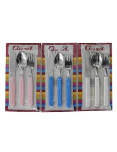 Juego Cubiertos Blister X3 Infantil Rosa-celeste Carol 30360 Car15