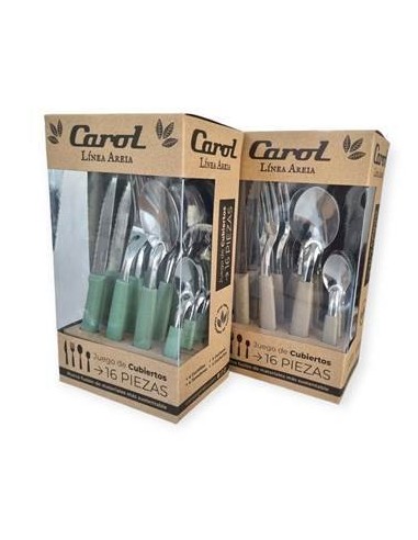 Juego Cubiertos X16 En Caja Color Carol 31116 41116 Mod410 Areia Car15 (6)