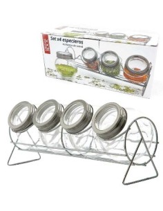 Especiero X4 Frascos Vidrio C-soporte Cromado 57914223-47914223-cr14223 Ck02 Coc415 Dec01 Cr02