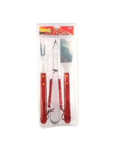 Juego Cubierto Asado X3 Pzas Mango Madera Blister 57915494 Cr02 -m- -p-